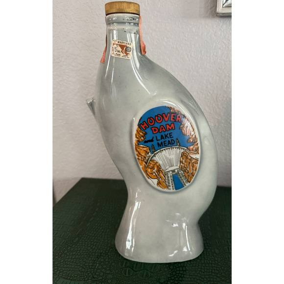 Jim Beam 100 Months Whiskey Decanter Las Vegas Nevada Hoover Dam Empty -… - Picture 2 of 4